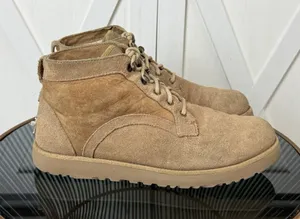 UGG Bethany Women's Boots Size 9 Brown Suede Sheepskin Lace Up Ankle Boots thumbnail 1