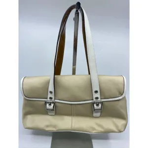 COACH Small Handbag Tan White Shoulder Travel Bag thumbnail 2