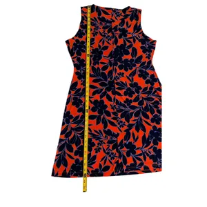 Tommy Hilfiger Orange Navy Blue Floral Sleeveless Sheath Dress Size 14 thumbnail 5