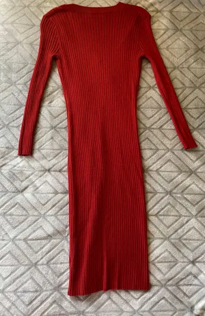 Timing Rust-Colored Ribbed Sweater Dress thumbnail 2