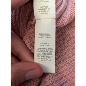 Aerie Sweater Womens Medium Pink Tie Dye Henley Crew Neck Knit Pullover Cozy thumbnail 9