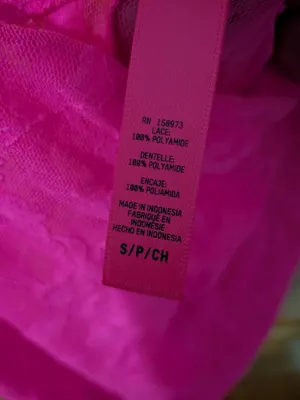 Skims Hot Pink Lace Maxi Slip Dress Size Small thumbnail 4