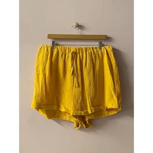 SHEIN Curve Mustard Yellow Gauzy Summer Shorts Size 2XL thumbnail 9