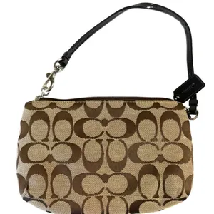 Coach Brown Tan Jacquard Canvas Monogrammed Signature Cs Zip Wristlet No F51685 thumbnail 9