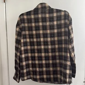Pretty little thing Plaid Button-Up Shirt brown/black size 8 thumbnail 2