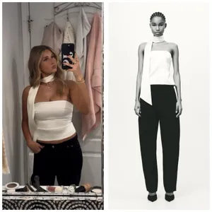 Zara White Satin Strapless Neck Tie Top Size XXL Sash Party Goinv Out 2228/381 thumbnail 3