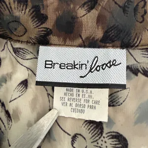 Vintage 90's Breakin Loose Sheer Floral Leopard Print‎ Duster Brown Black 5/6 thumbnail 7