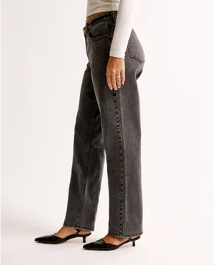 Abercrombie Curve Love Mid Rise 90s Straight Leg Jean thumbnail 6
