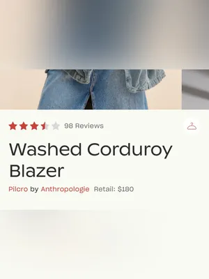 Anthropologie Pilcro Washed Corduroy White Oversized Blazer Coat XS thumbnail 5