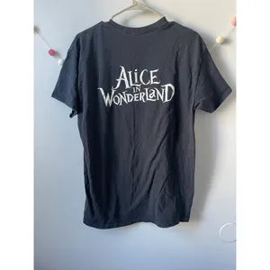 Alice in Wonderland Flowers Black Graphic Tee thumbnail 4