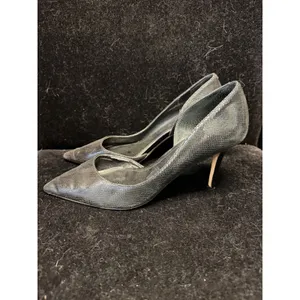 White House Black Market Grey Snakeskin d'Orsay Pointed‎ Toe Pumps Heels Size 8M thumbnail 2