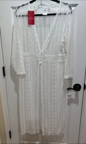 As Rose RichWhite Lace Cover up White Size L thumbnail 1