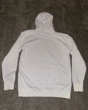 Gymshark Embroidered Logo Pullover Hoodie in White with Multicolored Text thumbnail 6