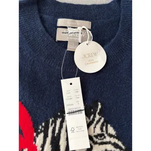 J.Crew Cashmere classic-fit crewneck sweater in zebra intarsia CO586 thumbnail 6