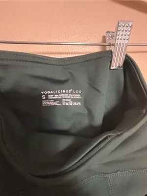 Yogalicious Us Lux Women’s Leggings Side Pockets Spandex Dark Green Size Small thumbnail 5