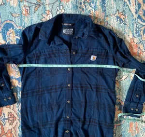 Carhartt Rugged Flex Relaxed Fit Midweight Flannel Long-Sleeve Plaid Tunic Sz L thumbnail 14