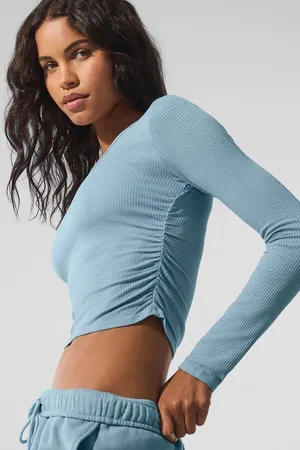 Alo Gather Long Sleeve Celestial Blue thumbnail 3