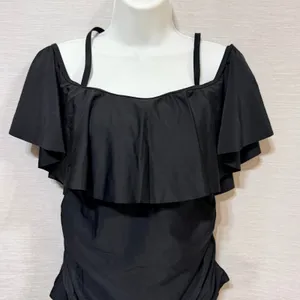 PinkBlush Maternity Ruffle Off Shoulder One Piece Swimsuit Black Medium EBM1000 thumbnail 5