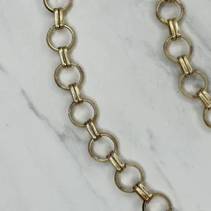 Gold Tone Open Hoop Metal Chain Link Belt Decorative O Ring One Size ✨ thumbnail 7