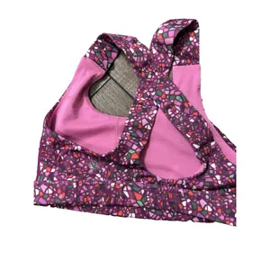 Lululemon Energy Bra Mosaic Terrazzo Print Purple Pink Green Sports Bra‎ Womens thumbnail 2
