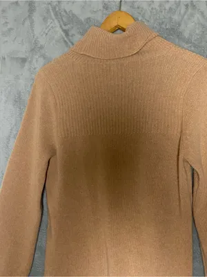 Women’s Camel Turtleneck Sweater Classic Cozy Knit Cashmere Fall Capsule Minimal thumbnail 8