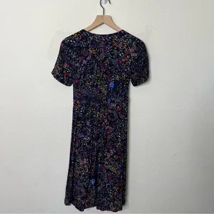 Anthropologie Maeve Cheetah Floral Multi‎ Purple Dress Knee Length Womens Size 0 thumbnail 6