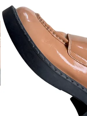 EUC Jeffrey Campbell Leather Librarian Loafers Tan Patent Size 9.5 thumbnail 4