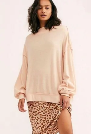 NWT Free People Main Squeeze Off-the-Shoulder Knit Top thumbnail 1