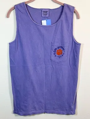Comfort Colors Purple Clemson Tigers Tank Top‎ Small NWT thumbnail 1