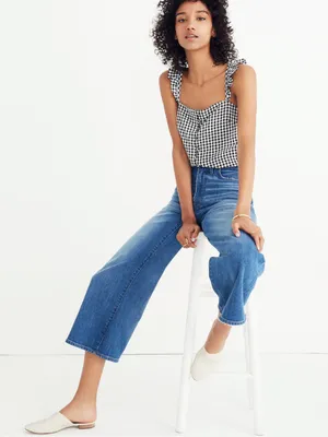 Madewell Wide-Leg High-Waist Crop Jeans in Finney Wash W2550 Sz 28 thumbnail 3