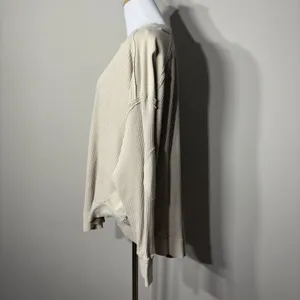 We the Free People Owen Thermal Small Oversized Waffle Knit Boho Beachy High Low thumbnail 7