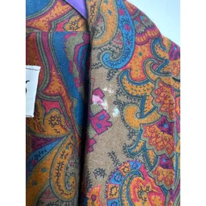 VTG 80s R.J. Stevens Carol Escritor Paisley Midi Dress Shawl Collar Pockets Sz 6 thumbnail 4