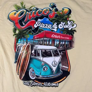 Cricos Pizza & Subs Comfort Colors Unisex Large Yellow‎ Short Sleeve Gulf Shores thumbnail 1