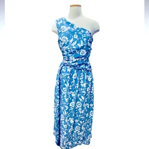 Abercrombie And Fitch One-Shoulder Cutout Maxi Dress Floral Midi Size L NWOT thumbnail 2