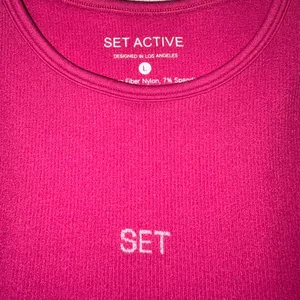 SET Active Dark Pink Ribbed Sculpt-flex Workout Set thumbnail 4