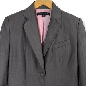 Womens Blazer Taupe Gray Lined Office Business Careerwear Work Size 4 thumbnail 2