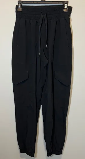 Spanx Stretch Twill‎ Cargo Joggers Black High Waist Pants XS thumbnail 1