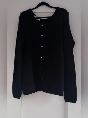 Sezane Gaspard Cardigan Black Mohair Alpaca Knit Sweater Size S thumbnail 8