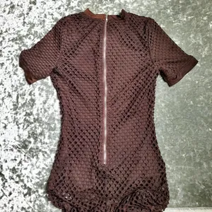 ASOS Naanaa Brown‎ Mesh Bodycon Midi Dress thumbnail 7