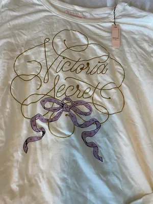 Victoria's Secret BNWT gold purple bow long sleeve Tshirt thumbnail 3