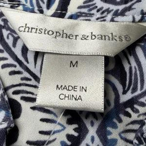 New Christopher & Banks Women Size Medium Blouse Large Medallion Paisley Pintuck thumbnail 4