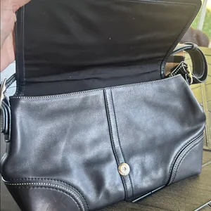 Coach Hampton elegant black leather buckle bag y2k F1260 hobo thumbnail 8