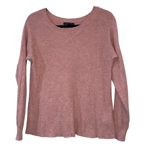 American Eagle Waffle Knit Sweater Small Pink Lightweight Crew Neck Casual‎ thumbnail 1