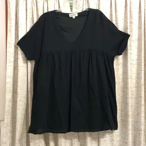 Listicle Black Crinkle Gauze Babydoll Mini Dress thumbnail 1