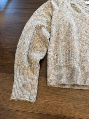 Old Navy Women's Pointelle Sweater Sedimentary Color Medium - C27-110 thumbnail 4
