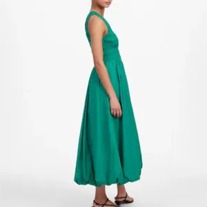 NWT Madewell Verdant Green The‎ Melody Bubble-Hem Smocked Midi Dress Poplin XXS thumbnail 11
