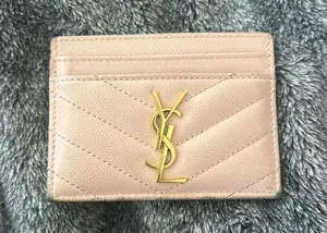 Saint Laurent Ysl Cassandre Matelassé Card Case In Lambskin $380 thumbnail 1