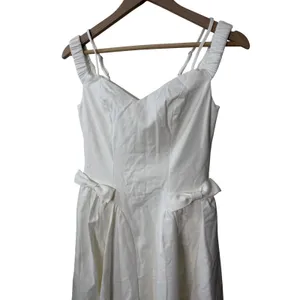 ASTR the Label Elvinia Dress White Off Shoulder Midi Pleated Bridal Bows thumbnail 5
