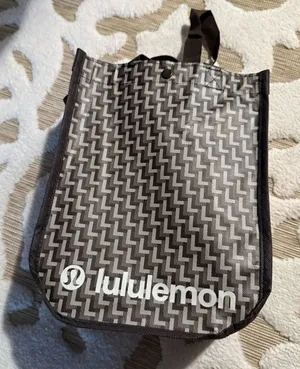 Lululemon Gray Patterned Small Reusable Shopping Tote Bag NEW thumbnail 1