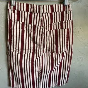 Free People Red Cream‎ Pencil Denim Skirt thumbnail 5